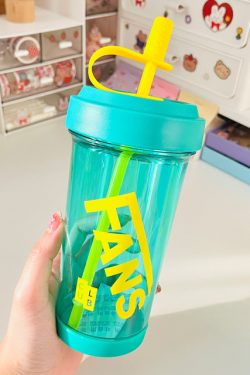 Cute 1L Plastic Straw Cup - High-Quality Graduation Water Bottle for Students, Perfect Gift for School and Summer Activities