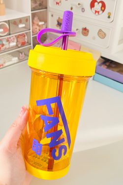 Cute 1L Plastic Straw Cup - High-Quality Graduation Water Bottle for Students, Perfect Gift for School and Summer Activities