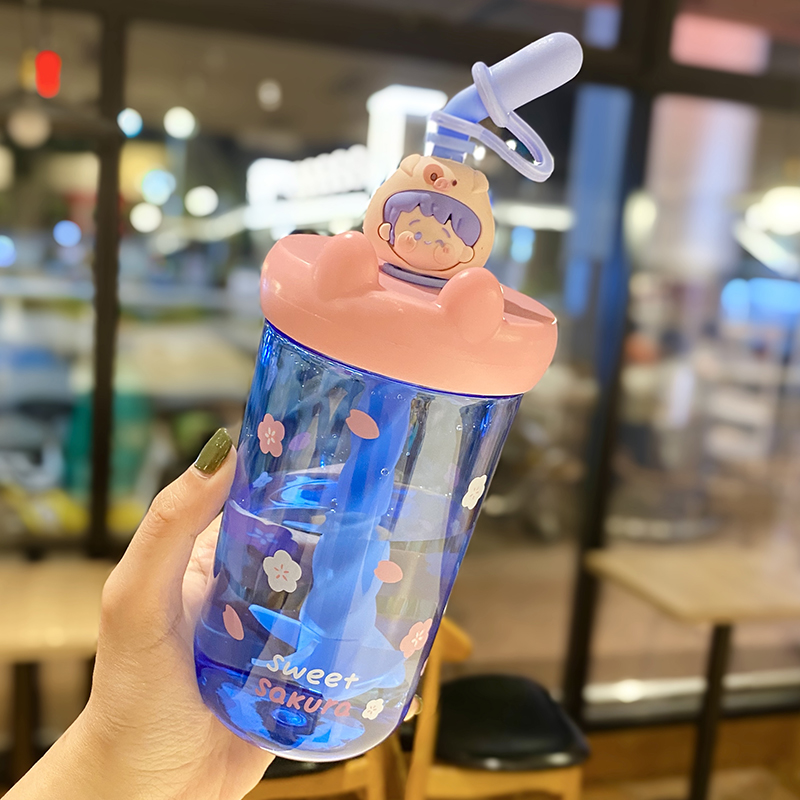 Cute 1L Plastic Straw Cup - High-Quality Graduation Water Bottle for Students, Perfect Gift for School and Summer Activities Cute 1L Plastic Straw Cup - High-Quality Graduation Water Bottle for Students, Perfect Gift for School and Summer Activities