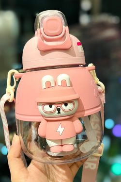 Cute 1L Plastic Straw Cup - High-Quality Graduation Water Bottle for Students, Perfect Gift for School and Summer Activities