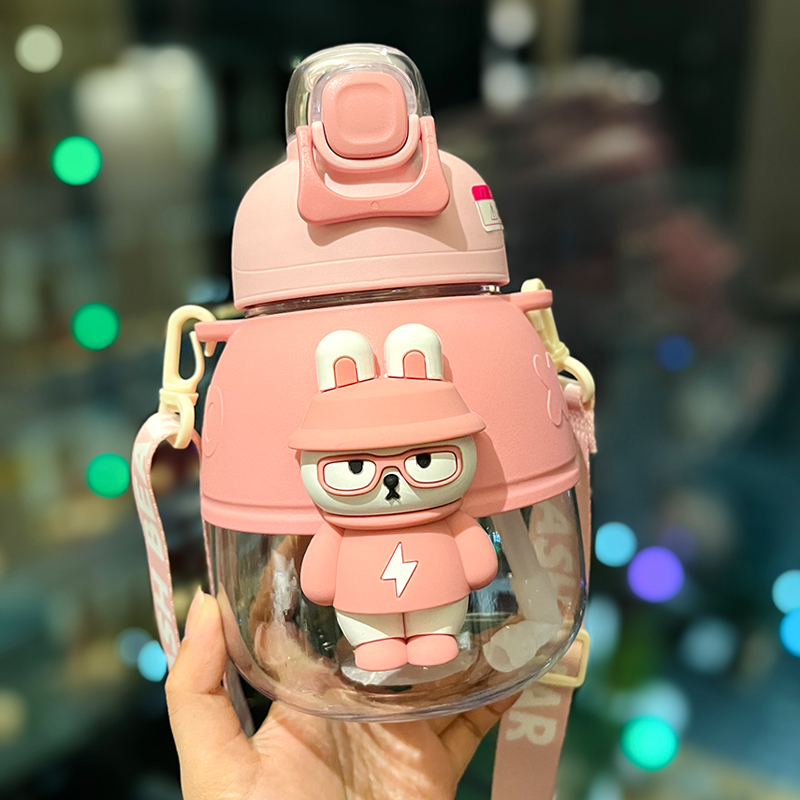 Cute 1L Plastic Straw Cup - High-Quality Graduation Water Bottle for Students, Perfect Gift for School and Summer Activities Cute 1L Plastic Straw Cup - High-Quality Graduation Water Bottle for Students, Perfect Gift for School and Summer Activities