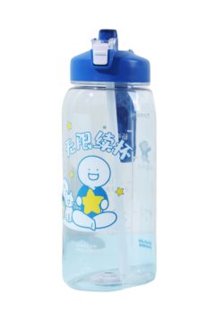 Cute 1L Plastic Straw Cup - High-Quality Graduation Water Bottle for Students, Perfect Gift for School and Summer Activities