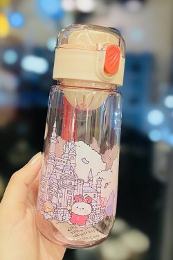 Cute 1L Plastic Straw Cup - High-Quality Graduation Water Bottle for Students, Perfect Gift for School and Summer Activities