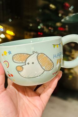 Cute Bear Ceramic Mug with Lid and Spoon, Aesthetic Coffee Cup for Girls, Perfect for Office and Breakfast, Great Birthday Gift