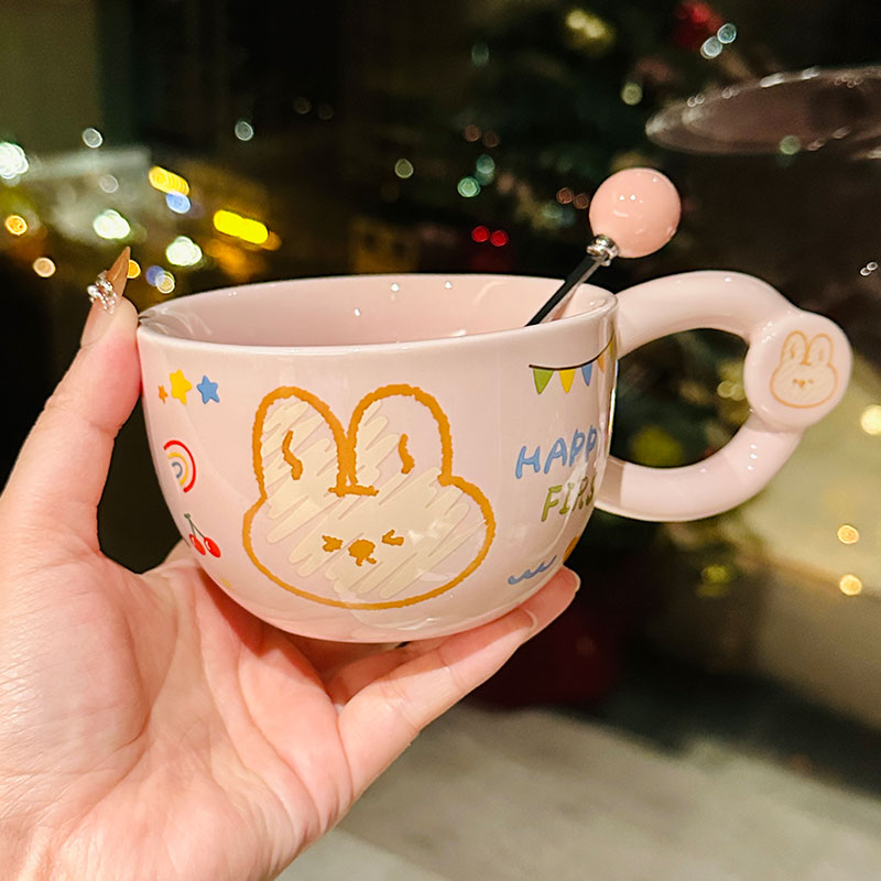 Cute Bear Ceramic Mug with Lid and Spoon, Aesthetic Coffee Cup for Girls, Perfect for Office and Breakfast, Great Birthday Gift Cute Bear Ceramic Mug with Lid and Spoon, Aesthetic Coffee Cup for Girls, Perfect for Office and Breakfast, Great Birthday Gift