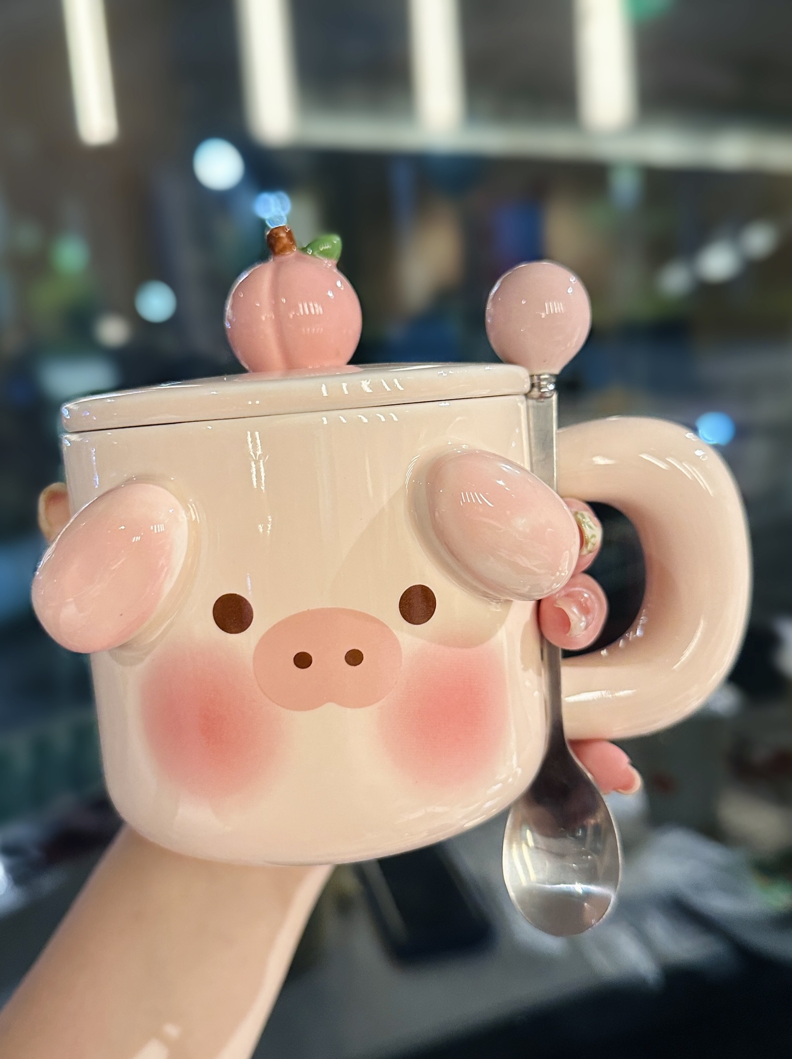 Cute Birthday Pig Ceramic Mug with Lid and Spoon - Adorable Heart Design, Creative Gift for Couples and Girls, Perfect Coffee Water Cup Cute Birthday Pig Ceramic Mug with Lid and Spoon - Adorable Heart Design, Creative Gift for Couples and Girls, Perfect Coffee Water Cup