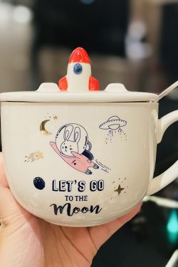 Cute Birthday Pig Ceramic Mug with Lid and Spoon - Adorable Heart Design, Creative Gift for Couples and Girls, Perfect Coffee Water Cup