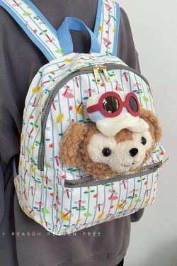Cute Cartoon Duffy Bear Backpack - Soft Large Capacity School Bag for Girls - Trendy 2024 Style