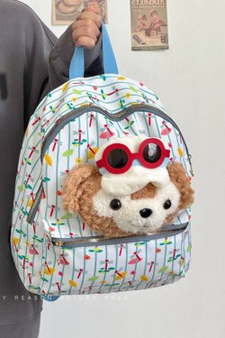 Cute Cartoon Duffy Bear Backpack - Soft Large Capacity School Bag for Girls - Trendy 2024 Style