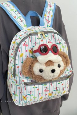 Cute Cartoon Duffy Bear Backpack - Soft Large Capacity School Bag for Girls - Trendy 2024 Style