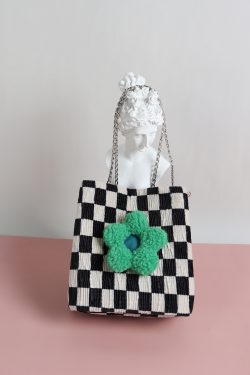 Cute Checkered Bucket Bag - Soft Floral Tote Crossbody for Spring/Summer - Large Capacity Niche Fashion Accessory