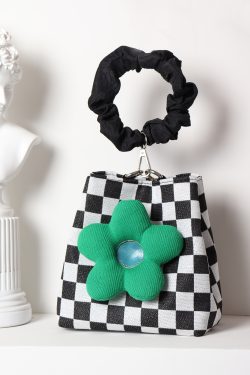 Cute Checkered Bucket Bag - Soft Floral Tote Crossbody for Spring/Summer - Large Capacity Niche Fashion Accessory