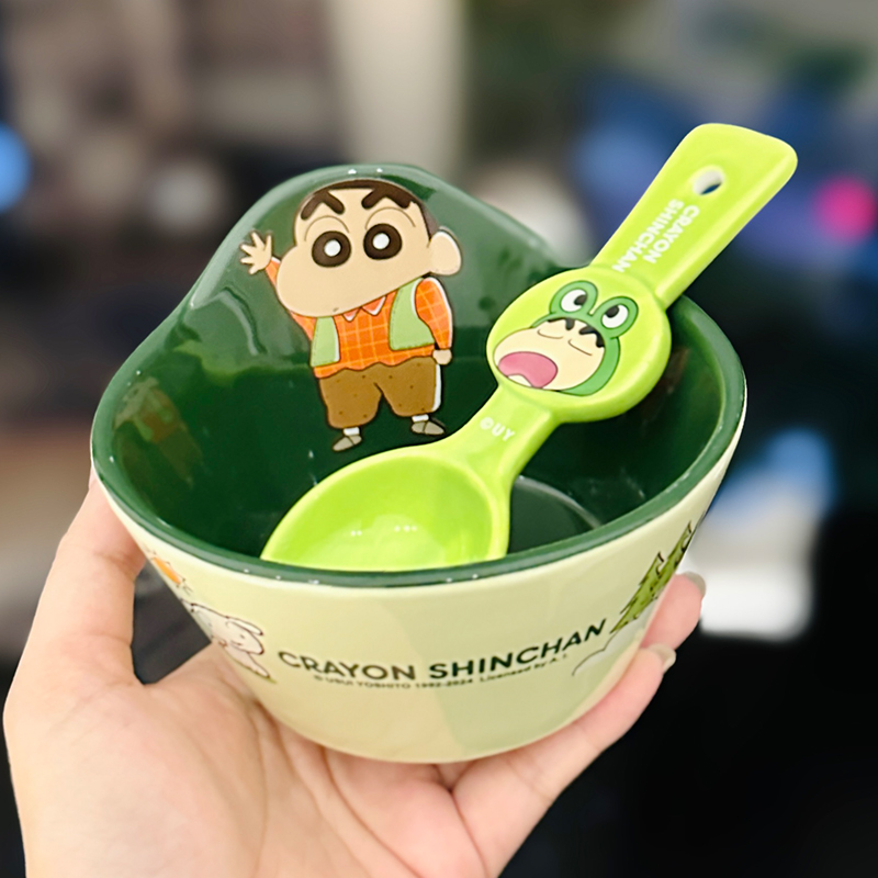 Cute Crayon Shin-chan Ceramic Tableware Set for Kids - One-Person Meal Bowl, Plate, and Milk Cup - Perfect for Breakfast Cute Crayon Shin-chan Ceramic Tableware Set for Kids - One-Person Meal Bowl, Plate, and Milk Cup - Perfect for Breakfast