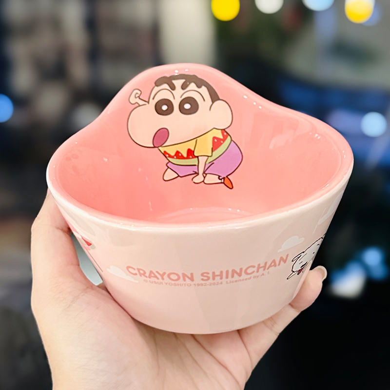 Cute Crayon Shin-chan Ceramic Tableware Set for Kids - One-Person Meal Bowl, Plate, and Milk Cup - Perfect for Breakfast Cute Crayon Shin-chan Ceramic Tableware Set for Kids - One-Person Meal Bowl, Plate, and Milk Cup - Perfect for Breakfast