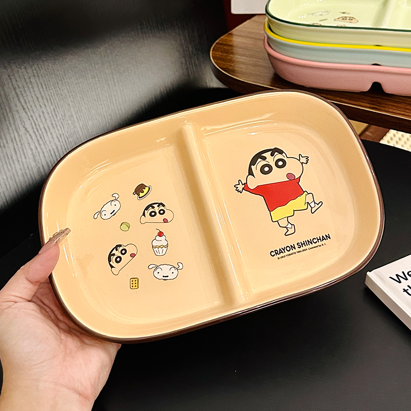 Cute Crayon Shin-chan Ceramic Tableware Set for Kids - One-Person Meal Bowl, Plate, and Milk Cup - Perfect for Breakfast Cute Crayon Shin-chan Ceramic Tableware Set for Kids - One-Person Meal Bowl, Plate, and Milk Cup - Perfect for Breakfast