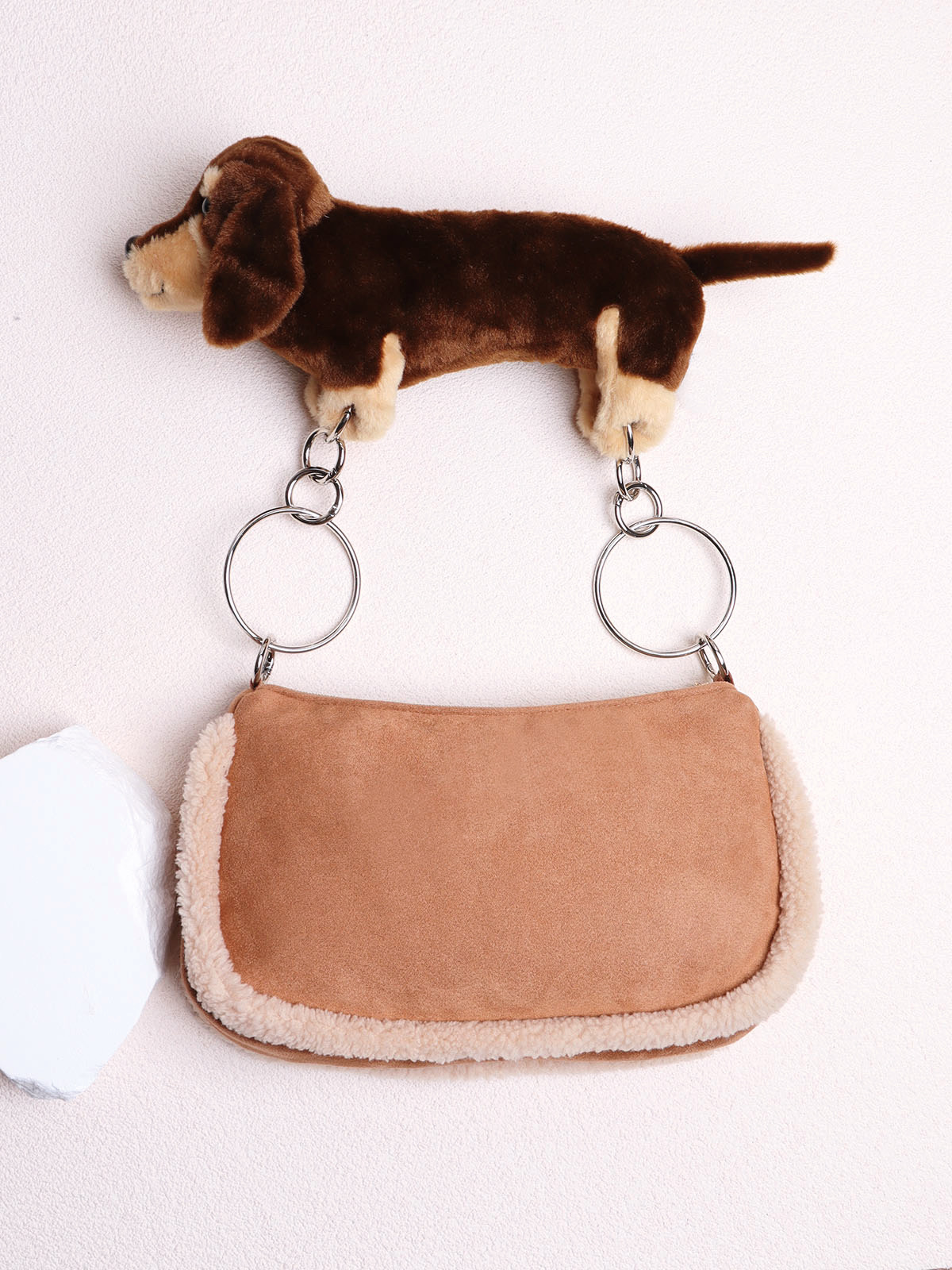 Cute Creative Sausage Dog Plush Doll Underarm Bag - Autumn Winter Small Handheld Crossbody Bag for Trendy Style Cute Creative Sausage Dog Plush Doll Underarm Bag - Autumn Winter Small Handheld Crossbody Bag for Trendy Style