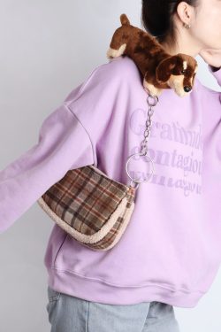 Cute Creative Sausage Dog Plush Doll Underarm Bag - Autumn Winter Small Handheld Crossbody Bag for Trendy Style