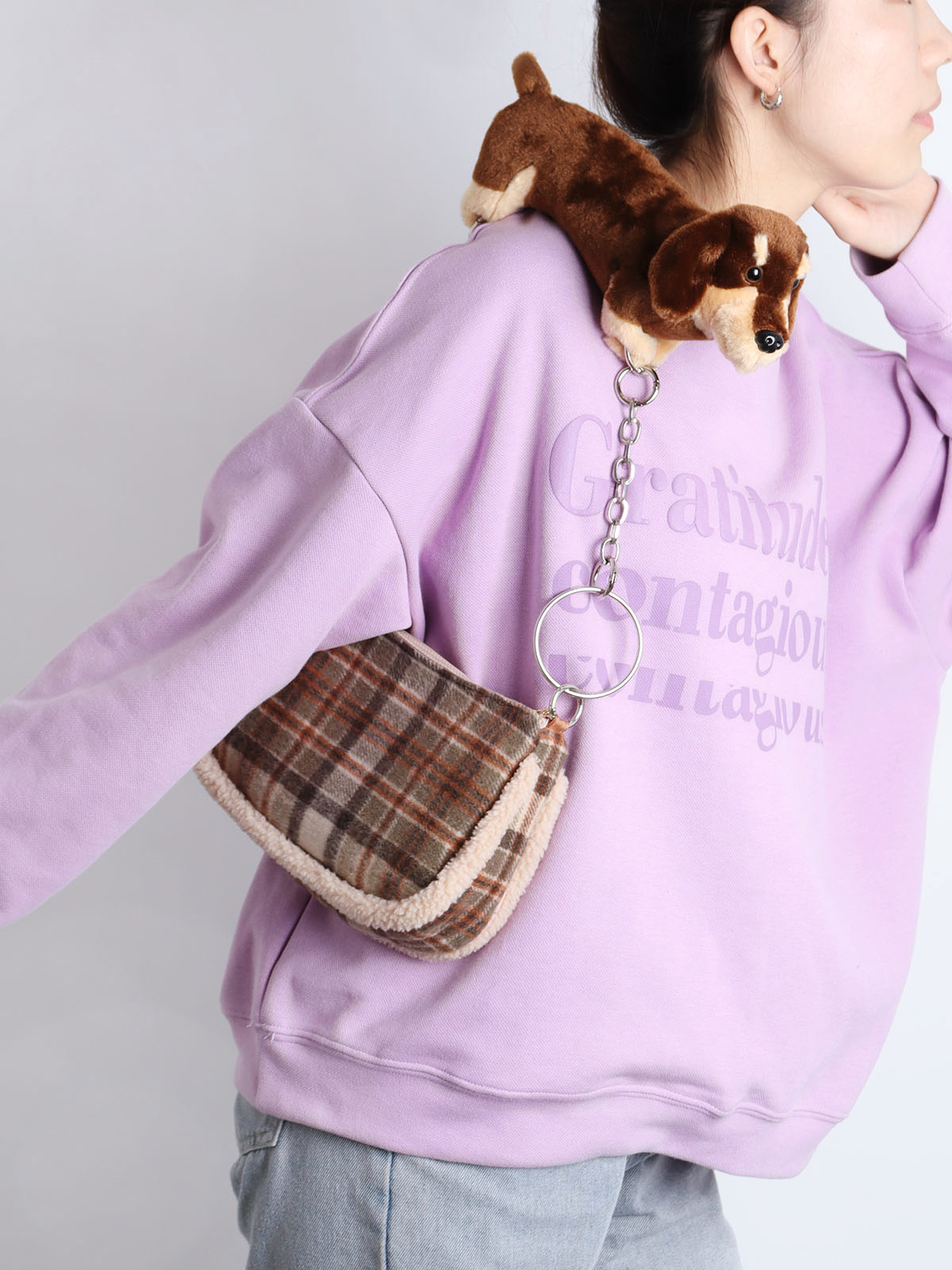 Cute Creative Sausage Dog Plush Doll Underarm Bag - Autumn Winter Small Handheld Crossbody Bag for Trendy Style Cute Creative Sausage Dog Plush Doll Underarm Bag - Autumn Winter Small Handheld Crossbody Bag for Trendy Style