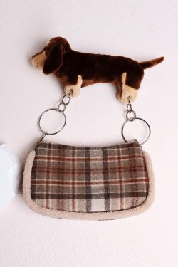 Cute Creative Sausage Dog Plush Doll Underarm Bag - Autumn Winter Small Handheld Crossbody Bag for Trendy Style