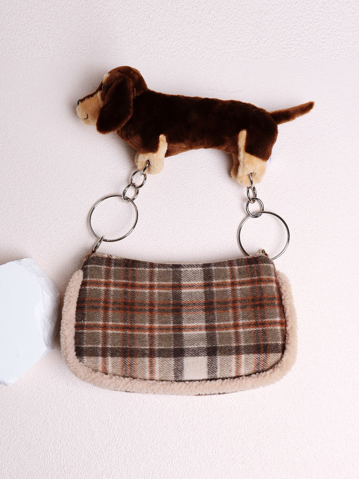 Cute Creative Sausage Dog Plush Doll Underarm Bag - Autumn Winter Small Handheld Crossbody Bag for Trendy Style Cute Creative Sausage Dog Plush Doll Underarm Bag - Autumn Winter Small Handheld Crossbody Bag for Trendy Style