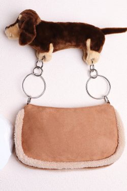 Cute Creative Sausage Dog Plush Doll Underarm Bag - Autumn Winter Small Handheld Crossbody Bag for Trendy Style