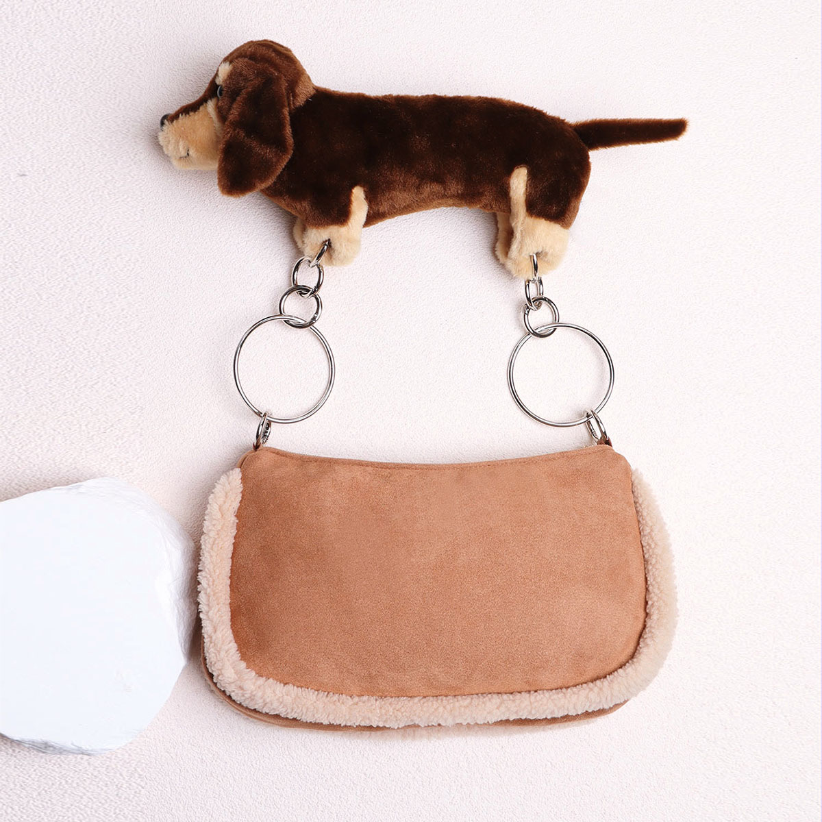 Cute Creative Sausage Dog Plush Doll Underarm Bag - Autumn Winter Small Handheld Crossbody Bag for Trendy Style Cute Creative Sausage Dog Plush Doll Underarm Bag - Autumn Winter Small Handheld Crossbody Bag for Trendy Style