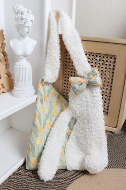Cute Floppy-Eared Rabbit Plush Color-Blocking Large Capacity Shoulder Crossbody Bag – Adorable Y2K Style for Everyday Use