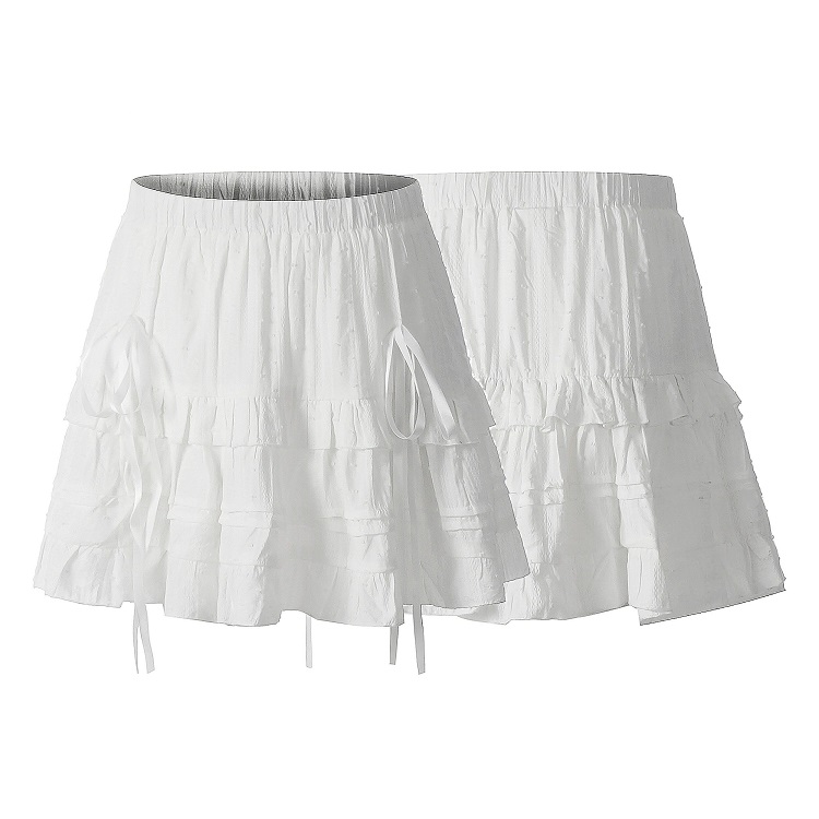 Cute Girl Summer Ballet Style Bow Tie A-Line Skirt - High-Waisted Slimming Short Skirt for Youthful 90s Inspired Fashion Cute Girl Summer Ballet Style Bow Tie A-Line Skirt - High-Waisted Slimming Short Skirt for Youthful 90s Inspired Fashion