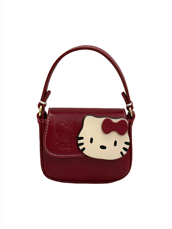 Cute Japanese-Style Hello Kitty Red Square Handbag - Small Crossbody Commuting Coin Purse for Y2K Fashion Lovers Cute Japanese-Style Hello Kitty Red Square Handbag - Small Crossbody Commuting Coin Purse for Y2K Fashion Lovers