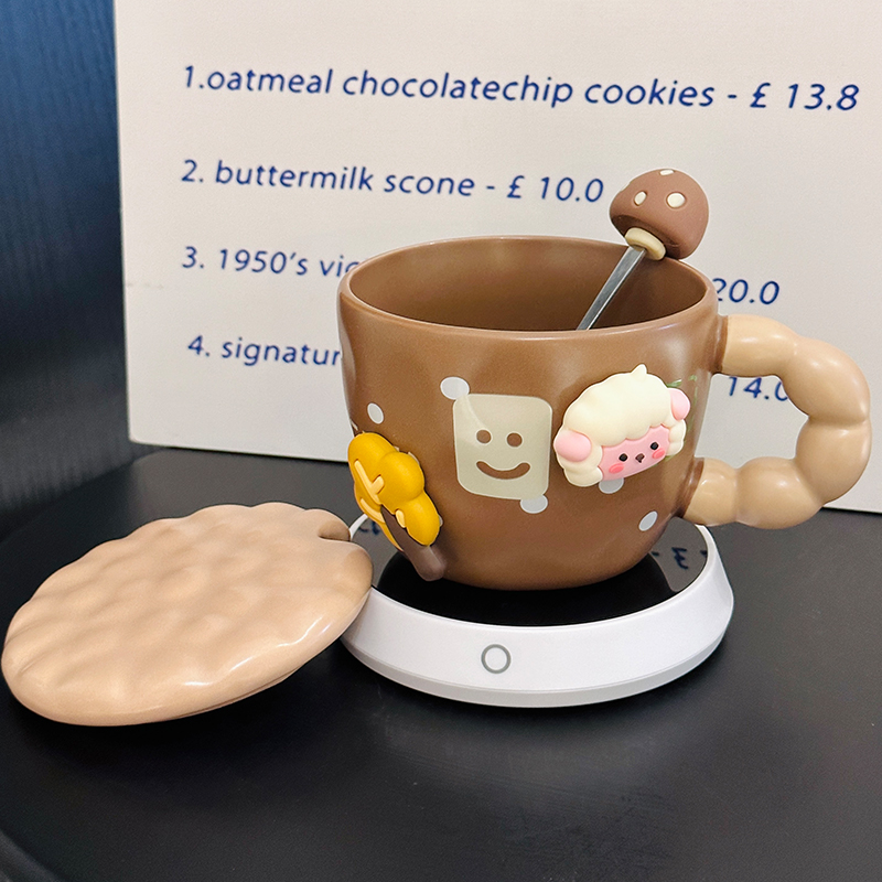 Cute Little Sheep Ceramic Mug with Lid and Spoon - Creative Niche Coffee Mug for Girls, Perfect for Home and Office Use Cute Little Sheep Ceramic Mug with Lid and Spoon - Creative Niche Coffee Mug for Girls, Perfect for Home and Office Use
