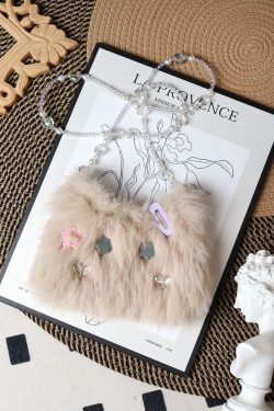 Cute Long-Haired Kitten Plush Crossbody Bag for Girls - Soft Mini Phone Bag, Adorable Animal Design, Perfect for Daily Use