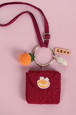 Cute Mini Lucky Red Envelope Handbag - Zodiac-Inspired Crossbody Phone Bag in Good Persimmon Peanut Design