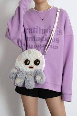 Cute Soft Plush Octopus Crossbody Bag - Fashionable Compact Underarm Bag in Korean Style, Versatile for Everyday Use