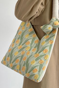 Cute Tulip Crossbody Bag for Women - Fresh Niche Design, Large Capacity Shoulder Tote, Trendy 2025 Style