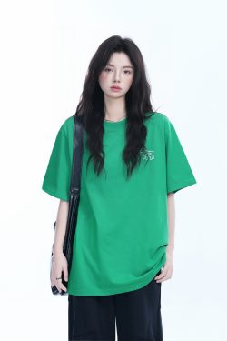Cute White Oversized Short Sleeve T-Shirt for Women with Sheep Graphic - Summer Y2K Style, Casual Loose Fit