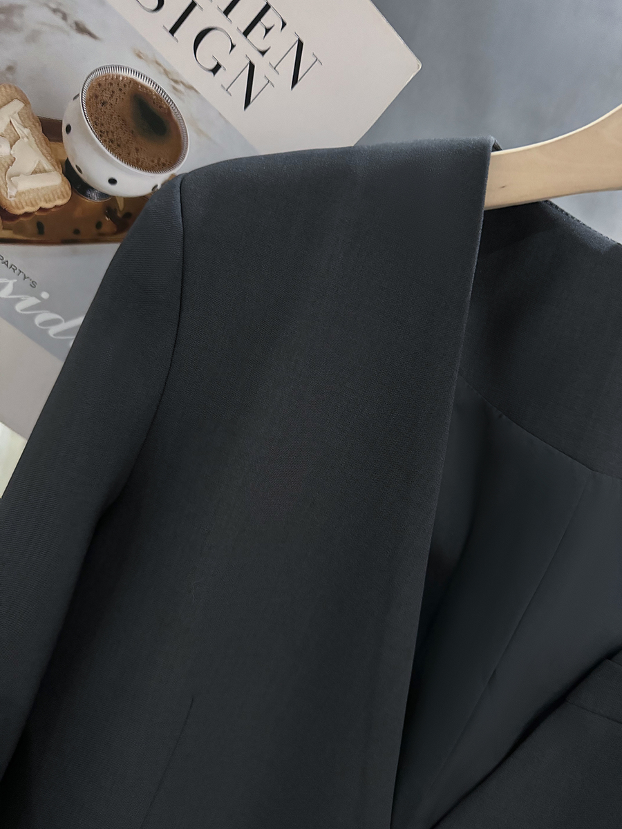 Dark Gray Collarless Lightweight Casual Windbreaker Jacket for Women - 2025 Spring Autumn Minimalist Tie Waist Slimming Style Dark Gray Collarless Lightweight Casual Windbreaker Jacket for Women - 2025 Spring Autumn Minimalist Tie Waist Slimming Style