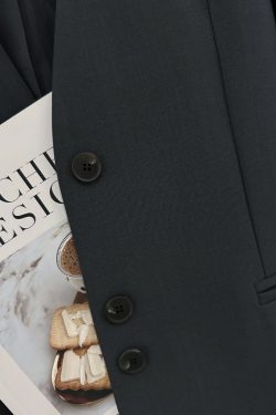 Dark Gray Collarless Lightweight Casual Windbreaker Jacket for Women - 2025 Spring Autumn Minimalist Tie Waist Slimming Style