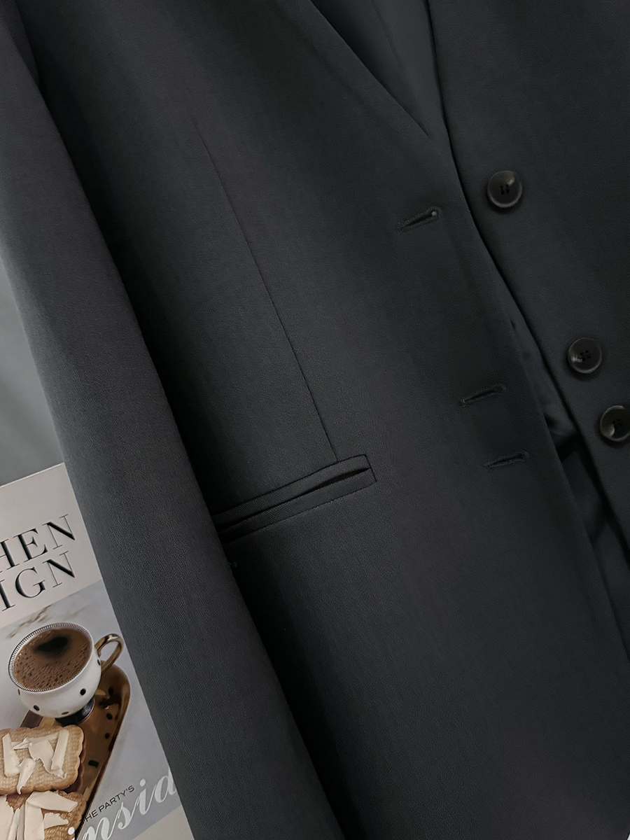 Dark Gray Collarless Lightweight Casual Windbreaker Jacket for Women - 2025 Spring Autumn Minimalist Tie Waist Slimming Style Dark Gray Collarless Lightweight Casual Windbreaker Jacket for Women - 2025 Spring Autumn Minimalist Tie Waist Slimming Style