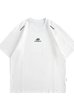 Dark Red Heavyweight Cotton Short-Sleeve T-Shirt for Women with Retro Letter Print – Stylish American 90s Vintage Look