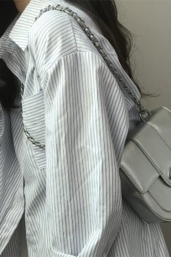 Dark Style Spicy Girl Chain Saddle Bag - 2024 Casual Fashion Small Crossbody Bag for Women, Trendy Y2K Look