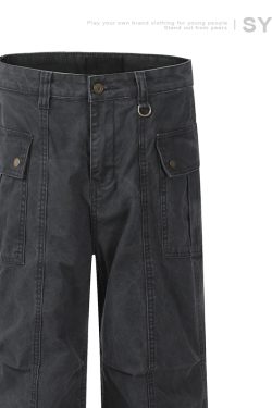 Deconstructed Patchwork Design Casual Pants for Men - 2025 Spring Collection Loose Wide-Leg Work Pants