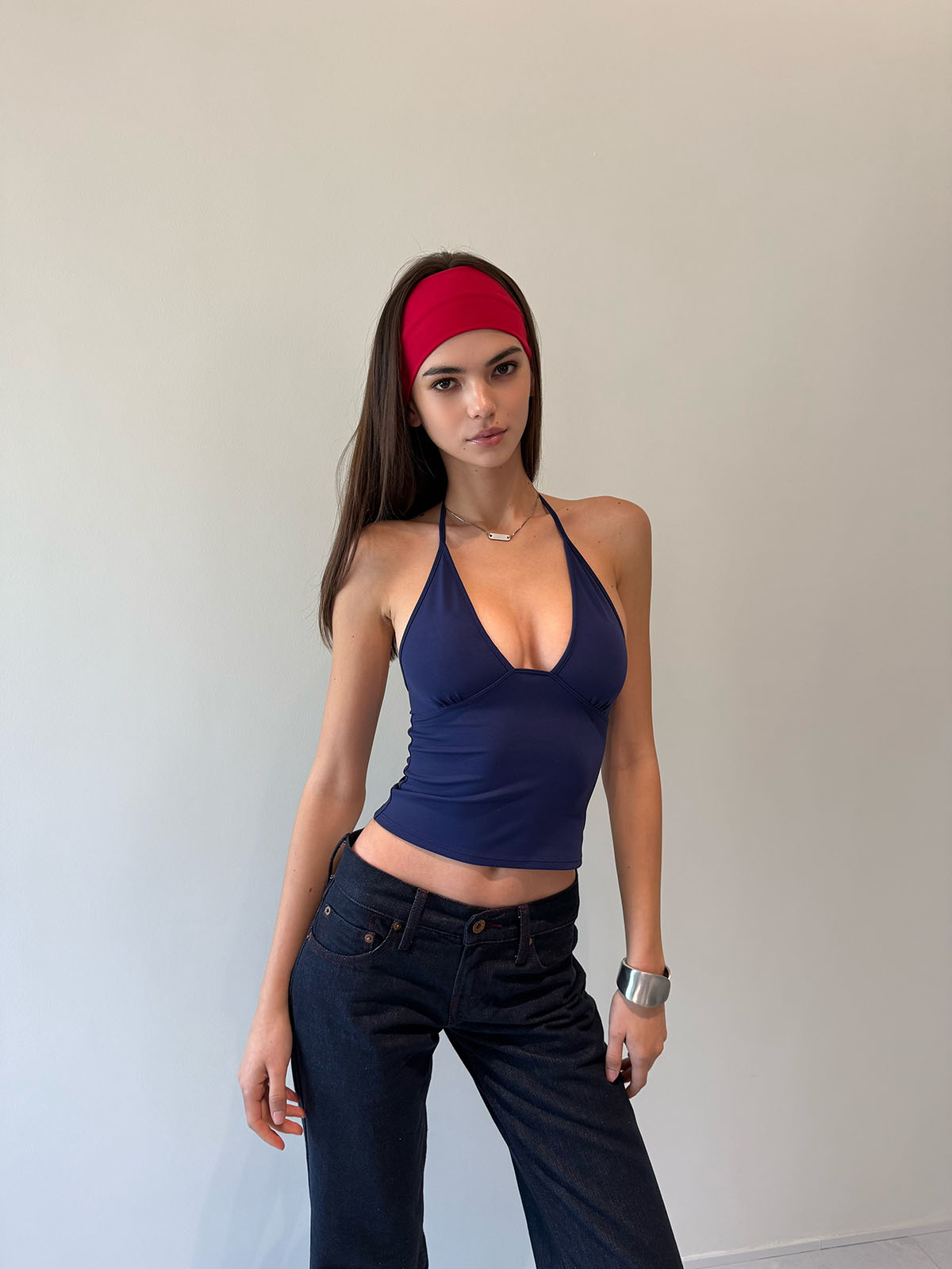 Deep V Neckline Waist-Cinching Vest - 5 Color Options, Neck-Hanging Design, Perfect for Y2K and 90s Inspired Styles Deep V Neckline Waist-Cinching Vest - 5 Color Options, Neck-Hanging Design, Perfect for Y2K and 90s Inspired Styles