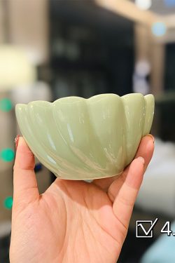 Delicate Daisy Flower Relief Ceramic Rice Bowl - 5-Inch Underglaze Soup Bowl for Home Decor, Aesthetic Kitchenware