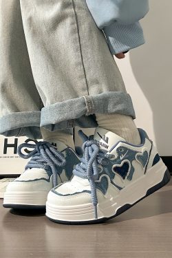 Denim Blue Board Shoes for Women - Trendy Thick-Soled Sneakers, Breathable Spring/Summer Sports Footwear