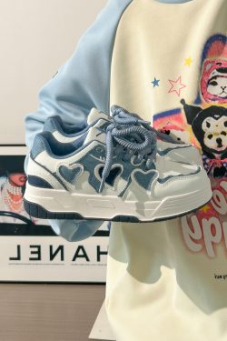 Denim Blue Board Shoes for Women - Trendy Thick-Soled Sneakers, Breathable Spring/Summer Sports Footwear