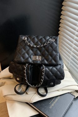 Diamond-Pattern Chain Mini Backpack for Women - Trendy 2025 Chanel-Style Versatile High-End Small Bag