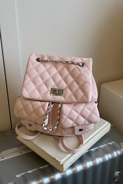 Diamond-Pattern Chain Mini Backpack for Women - Trendy 2025 Chanel-Style Versatile High-End Small Bag