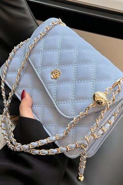 Diamond-Patterned Shoulder Bag for Women - Sweet Fashionable Underarm Crossbody Chain Bag, Elegant Style for Any Occasion