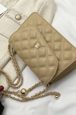 Diamond-Patterned Shoulder Bag for Women - Sweet Fashionable Underarm Crossbody Chain Bag, Elegant Style for Any Occasion