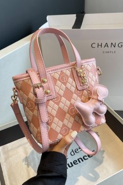 Diamond-Patterned Tote Bucket Bag for Women - Versatile Small Crossbody Shoulder Bag 2025 Fashion Trend